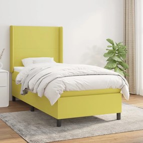 Pat box spring cu saltea, verde, 80x200 cm, textil Verde, 80 x 200 cm, Design simplu