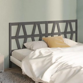 vidaXL Tăblie de pat, gri, 206x4x100 cm, lemn masiv de pin