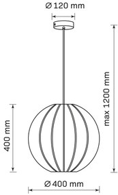 Lustră pe cablu SENSAI 1xE27/20W/230V d. 40 cm negru