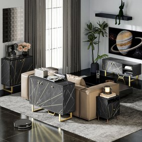 HOMCOM Suport TV banc TV pentru televizor până la 50 de inchi cu dulap, raft reglabil și trecere cablu, negru | Aosom Romania