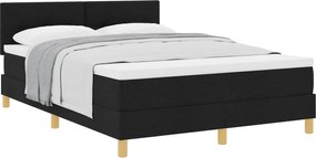 vidaXL Pat cu arcuri cu saltea Negru 160 x 200 cm țesătură