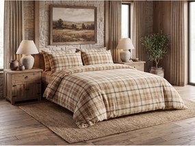 Lenjerie de pat microplush PLAID crem Dimensiunile lenjeriei: 2 buc 70 x 90 cm | 200 x 220 cm