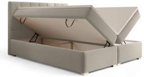 Pat continental Mareli 160x200 cu spațiu de depozitare - bouclé bej Quelle 05