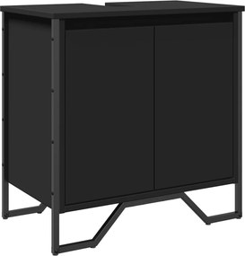 vidaXL Dulap pentru chiuvetă baie, negru, 60x35x60 cm, lemn prelucrat