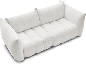 Canapea albă cu tapițerie din țesătură bouclé 234 cm Azra – Bobochic Paris