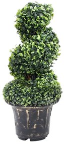 vidaXL Plantă artificială de cimișir cu ghiveci, verde, 59 cm, spirală