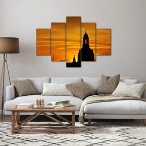 Tablou cu biserică în apus de soare (150x105 cm)