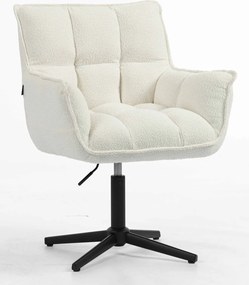 HR560CROSS Scaun Crem din Boucle cu Bază Neagră