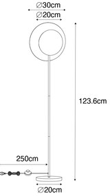 Lampă de podea Art Deco neagră cu auriu - Emilienne