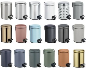 Wenko Coș de gunoi cu pedală Leman 3 l, inox, 3 l