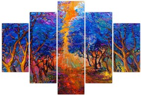 Tablou - Coroane de copac de toamnă, impresionism modern (150x105 cm)