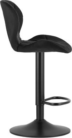 OFERTA Scaun de bar cu picior negru WEST VELVET, negru II. calitate