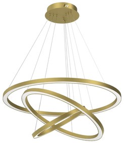 Lustra moderna design circular cu 3 inele LED Galaxia auriu mat 80cm