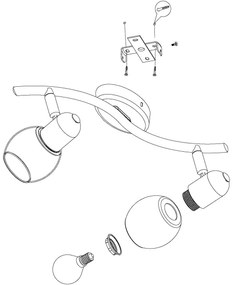 Eglo 98625 - Lampă spot POLLICA 2xE14/28W/230V