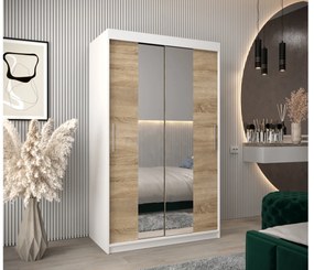 Dulap de haine 120 cm Toki 1 (alb mat + stejar sonoma). 1064890