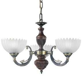 Candelabru 3 brate design italian din alama cu lemn 3610