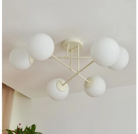 Lustră aplicată MOON, 6xE27/15W/230V, crem