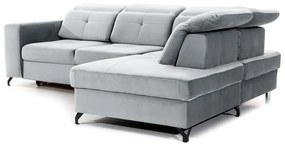 Canapea de colț cu funcție de dormit Belavio L Dreapta - gri țesătură de acoperire Monolith 84