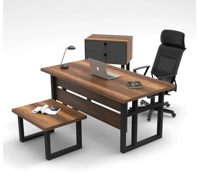 Set mobilier birou Menauras 8 (Nuc baroc + antracit). 1107153