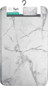 Covoraș de baie alb/gri din material textil 45x75 cm Marbre – douceur d'intérieur