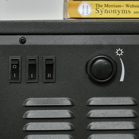 HOMCOM Soba electrică, flăcări realiste, 2 moduri de încălzire, protecție împotriva supraîncălzirii, oțel, negru, 44,5 x 32 x 74 cm | Aosom Romania