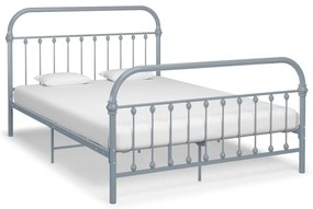 vidaXL Cadru de pat, gri, 120 x 200 cm, metal