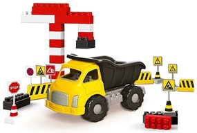 Camion mină + 40 de cuburi și indicatoare rutiere