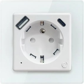 Immax NEO 07553L - Priză inteligentă tip E 16A/230V + 1xUSB-A+1xUSB C PD 20W
