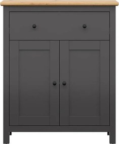 Comoda HESEN, gri grafit/stejar artisan, PAL melaminat, 101x44x121 cm