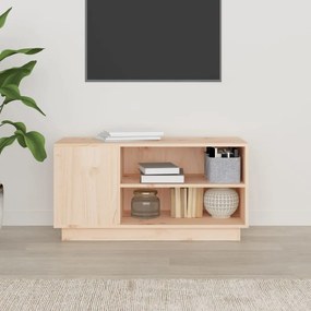 Comoda TV, 80x35x40,5 cm, lemn masiv de pin 1, Maro