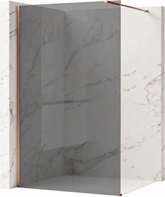 Paravan de dus fumuriu Rea Flexi Grey 120 cm cupru periat