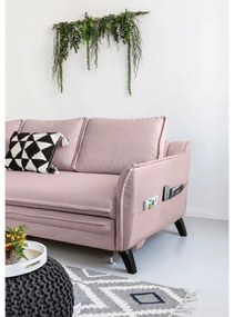 Colțar extensibil cu șezlong pe partea stângă Miuform Charming Charlie, roz pudră