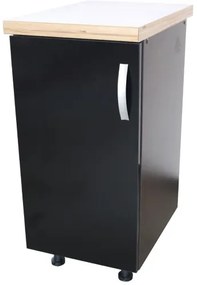 Corp inferior cu 1 Usa Zebra, Wenge / Negru si blat Artar 40 x 85 x 60