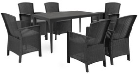 Set mobilier de grădină Hellma 6+1, grafit