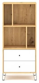 Comodă SULA, stejar artisan/albă