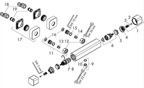 Baterie de dus termostatata, Hansgrohe, Ecostat E, Crom