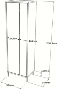 Dulap multifunctional, Hanah Home, Dy1-Wk, 50.4x165x35.7 cm, Nuc/Alb