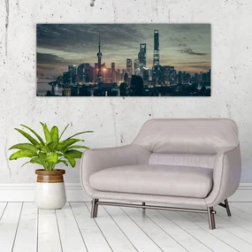 Tablou cu orașul în amurg (120x50 cm), în 40 de alte dimensiuni noi