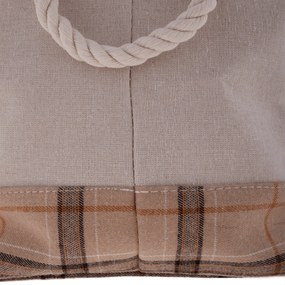 TEMPO-KONDELA MOLIS, coşuri din stofă cu mânere, set 2 buc., bej/maro