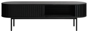 Comodă TV neagră cu aspect de lemn de stejar 48x160 cm Siena – Unique Furniture