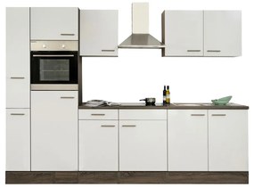 Mobilă de bucătărie Yorki 300, corp din stejar Yorki, cu față alb satinat