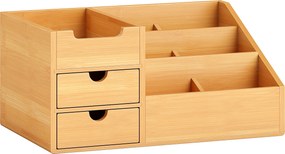 HOMCOM Organizator Birou cu 2 Sertare și 7 Compartimente din Bambus 33x20.5x15.5 cm | Aosom Romania