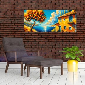 Tablou - Casă cu portocale II. (120x50 cm)