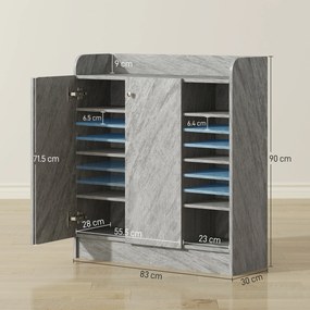 Homcom Dulap Pantofi 83×30×90 cm – Lemn, 12 Perechi, Culoare Cafenie | Aosom Romania