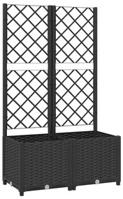 Jardiniera de gradina cu spalier negru, 80x40x136 cm, PP