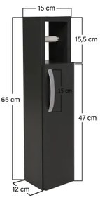 Dulap cu suport de hârtie igienică STAR 65x15 cm antracit