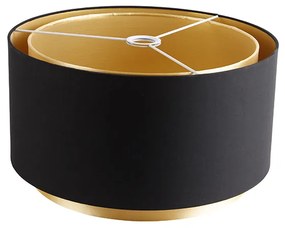 Abajur din material textil negru 40/47/26 cu interior auriu