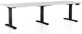 Masa inaltime reglabila OfficeTech Long, 240 x 80 cm, bază neagră, gri deschis