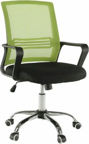 Scaun de birou APOLO, verde/negru, stofa/plasa/metal, 61x54x87/95 cm