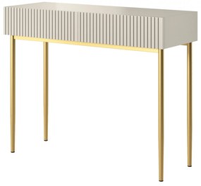 Masa de toaletă cu sertare Nicole 100 cm - cașmir / picioare aurii
